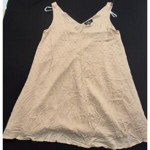 NWT Lulus beige v-neck sleeveless tunic top XL shift lined dress Cotton casual